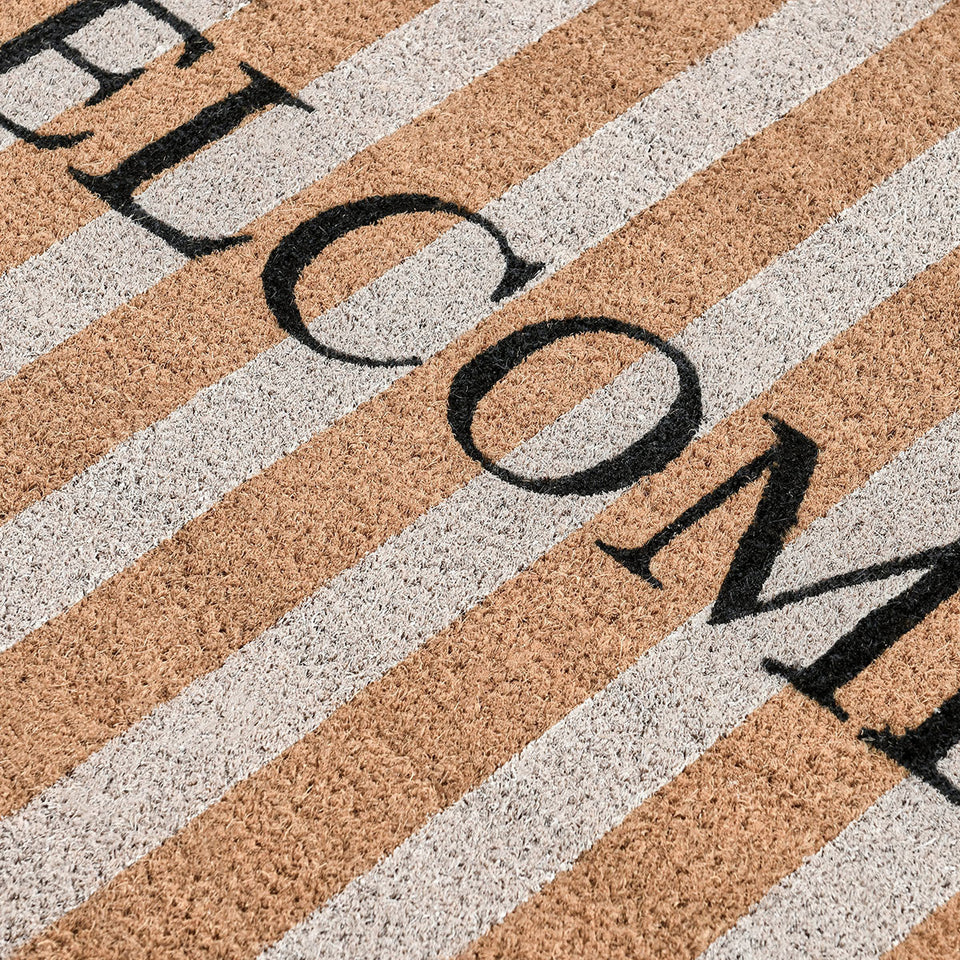 Doormat Striped Welcome