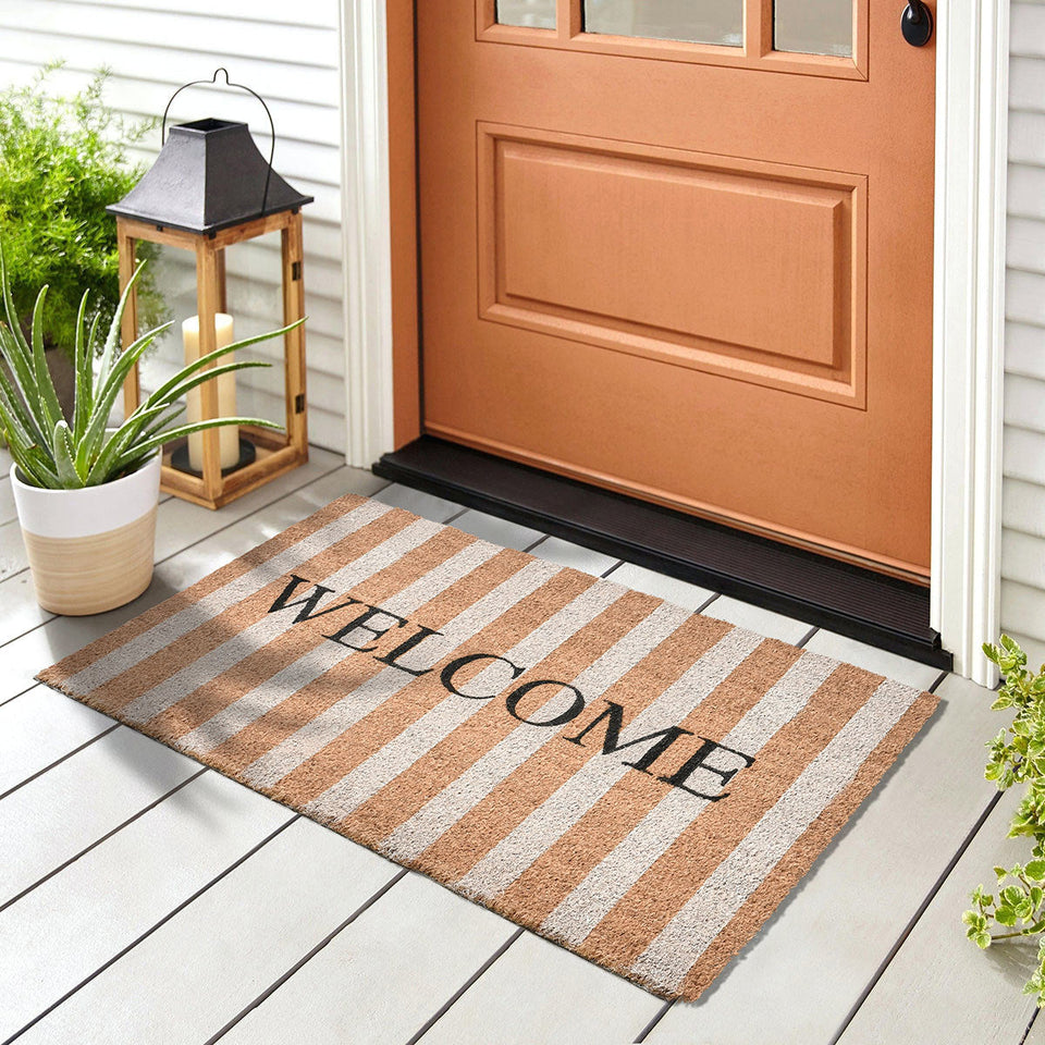 Doormat Striped Welcome