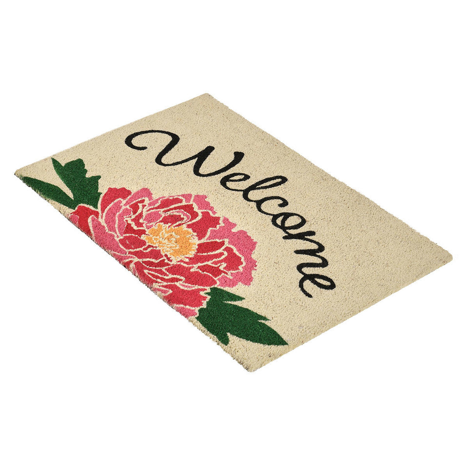 Doormat Peony Welcome