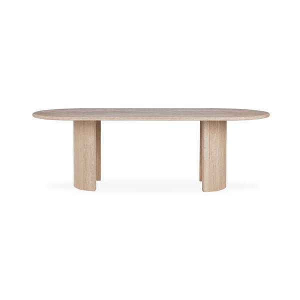 Acacius Travertine Oval Dining Table lifestyle