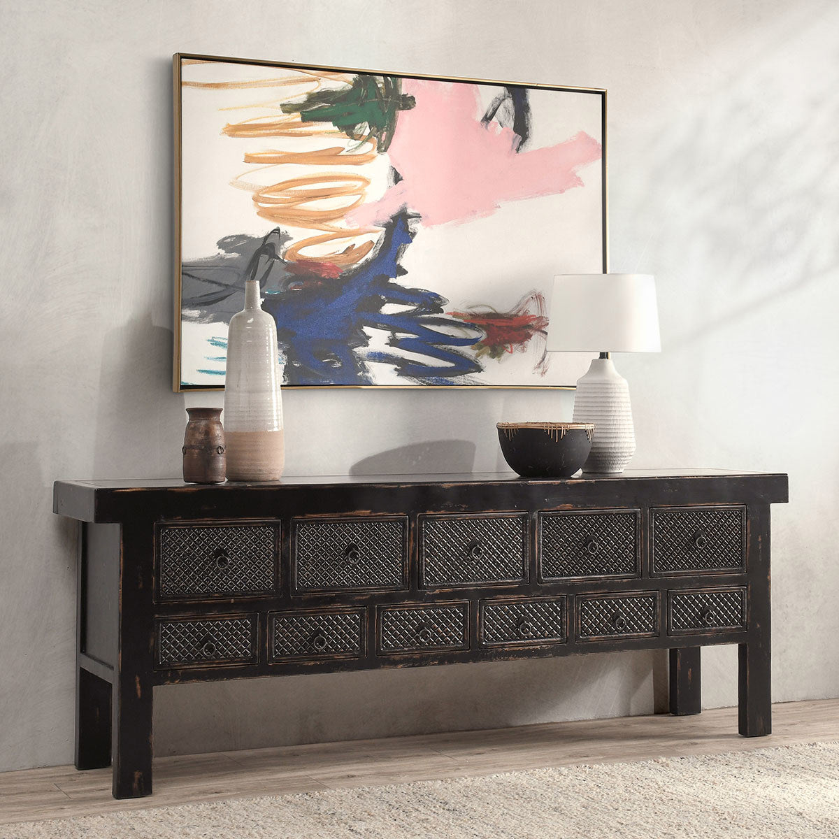 Lahey 11 Drawer Console Table