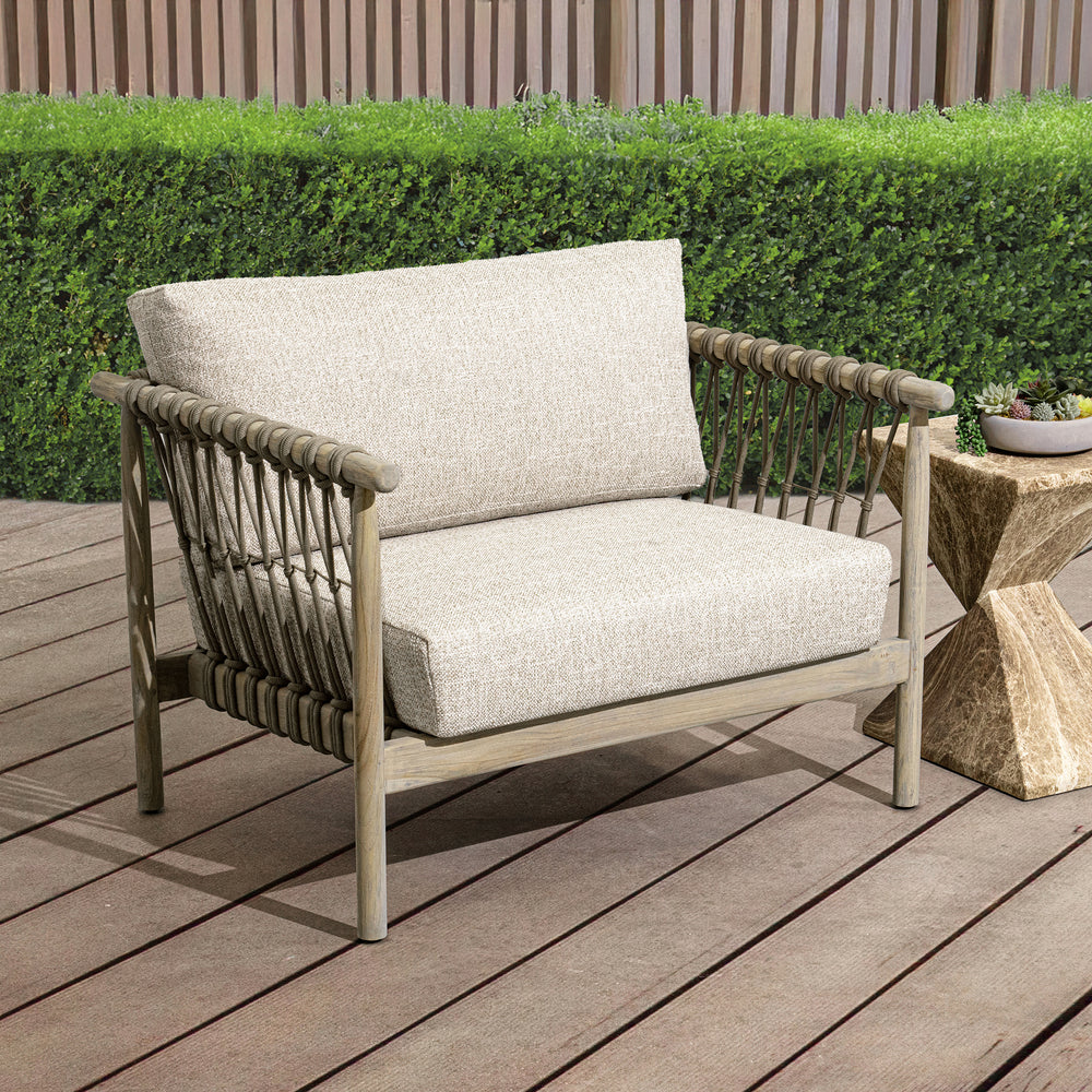 Leo Outdoor Accent Chair - Taupe lifestyle