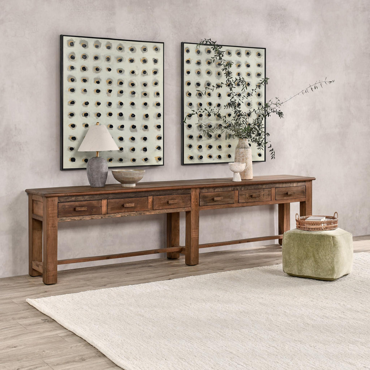 Ezra 6 Drawer Console Table