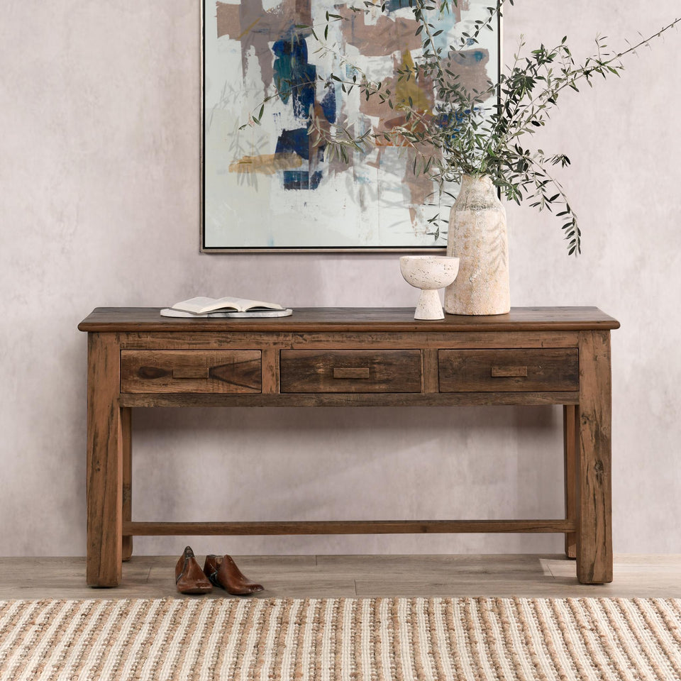 Ezra 3 Drawer Console Table