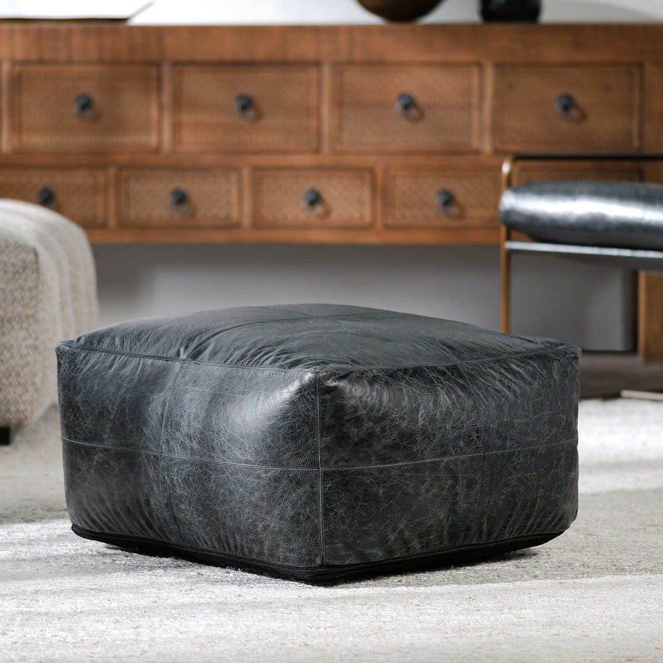 Leather Dexter Pouf