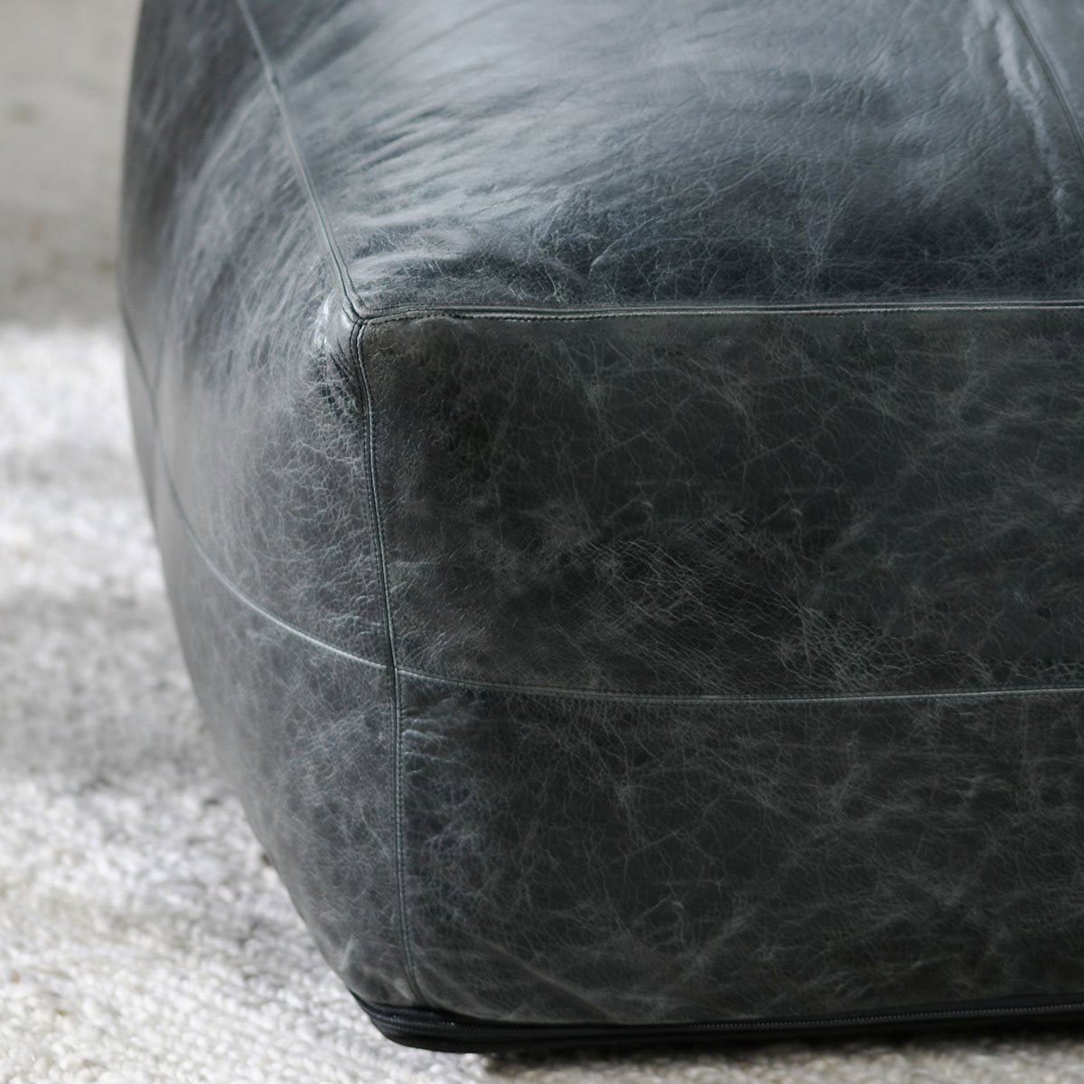 Leather Dexter Pouf