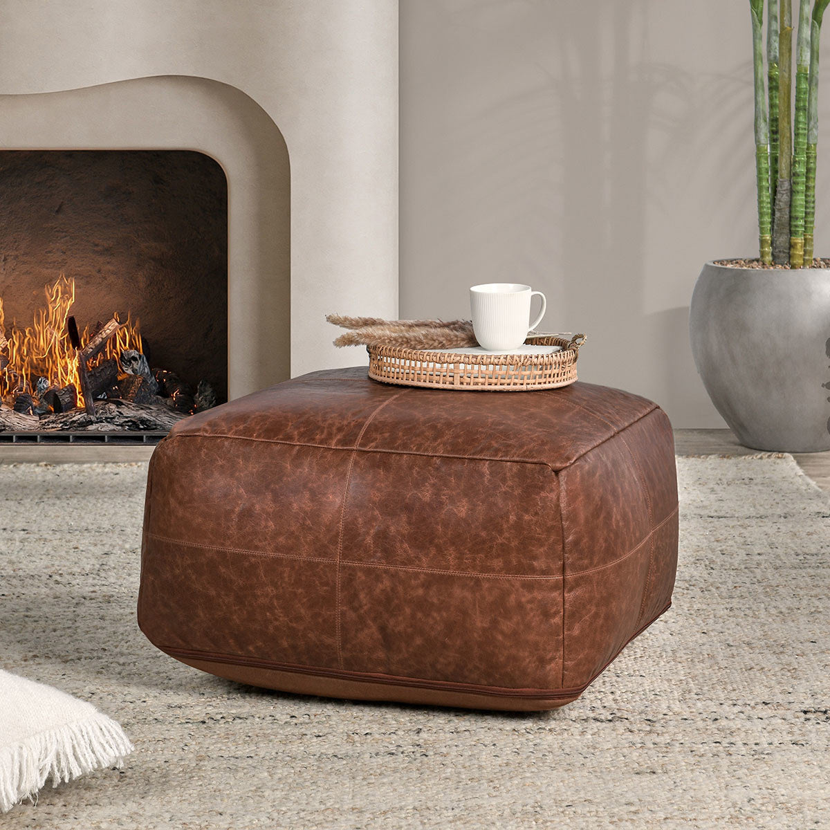 Leather Kona Pouf