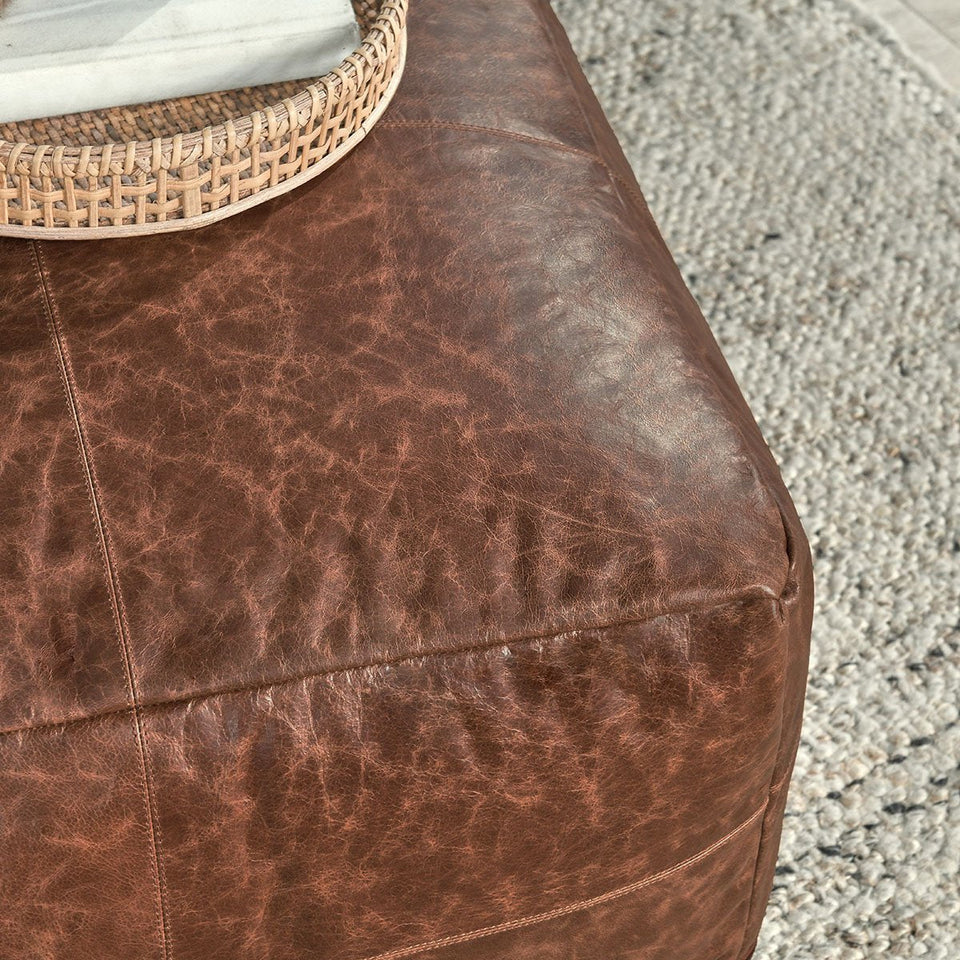 Leather Kona Pouf