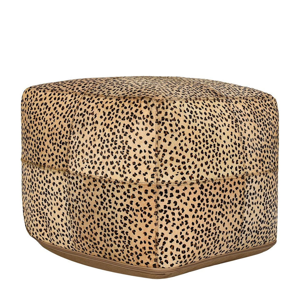 Leopard Hide Pouf
