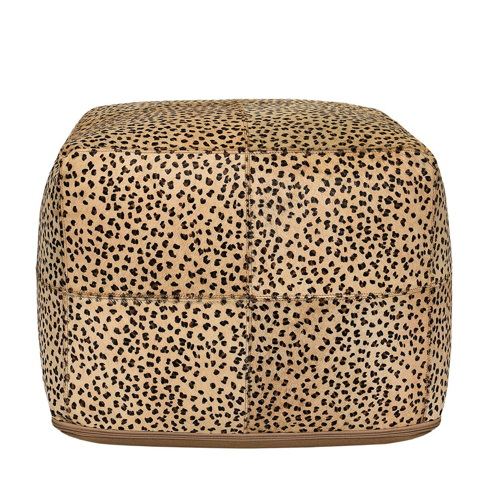 Leopard Hide Pouf