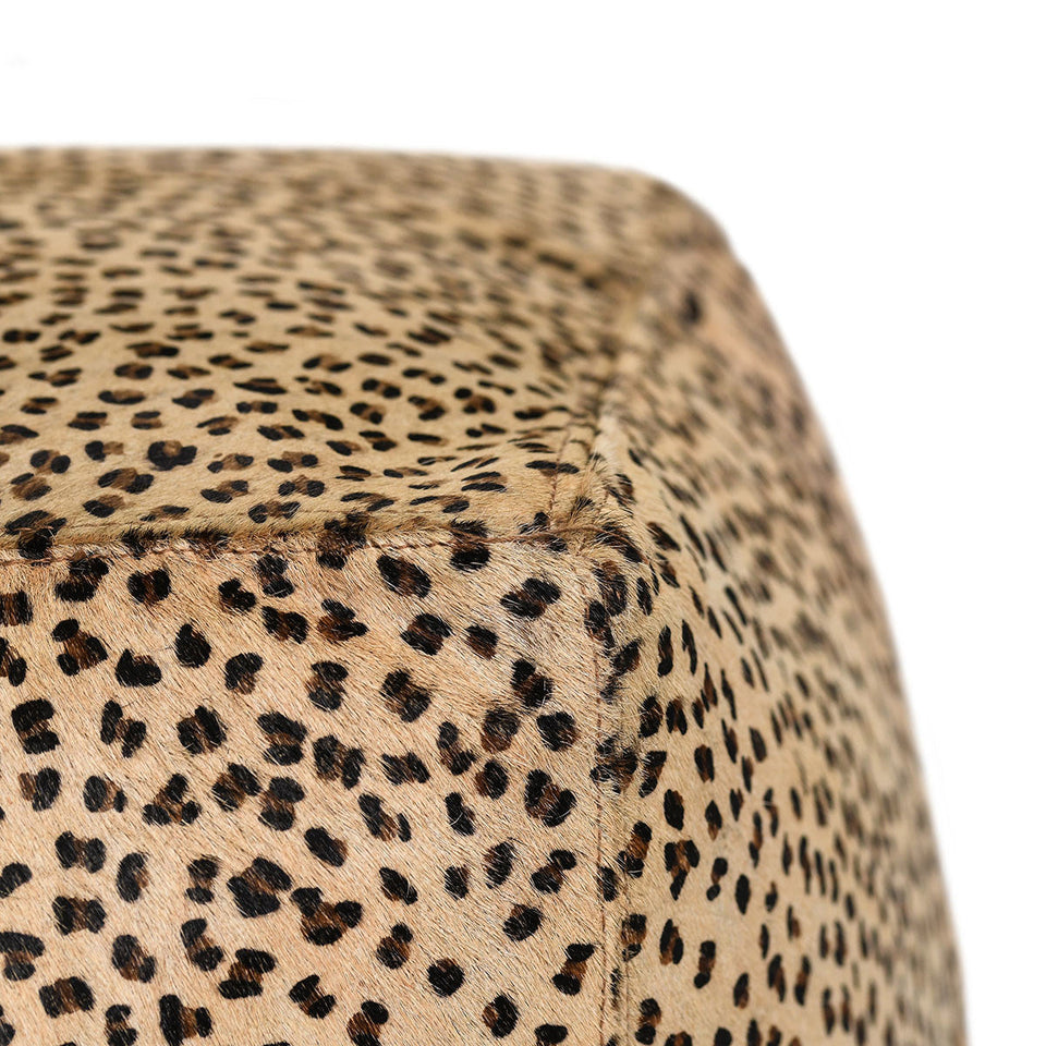 Leopard Hide Pouf
